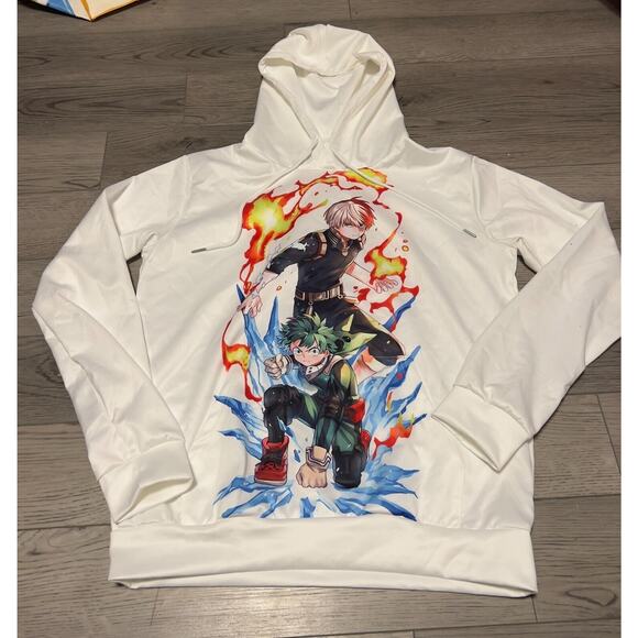 My Hero Academia Anima Graphic Hoodie Anime Deku/Todoroki Double Sided Size XL - Picture 1 of 4